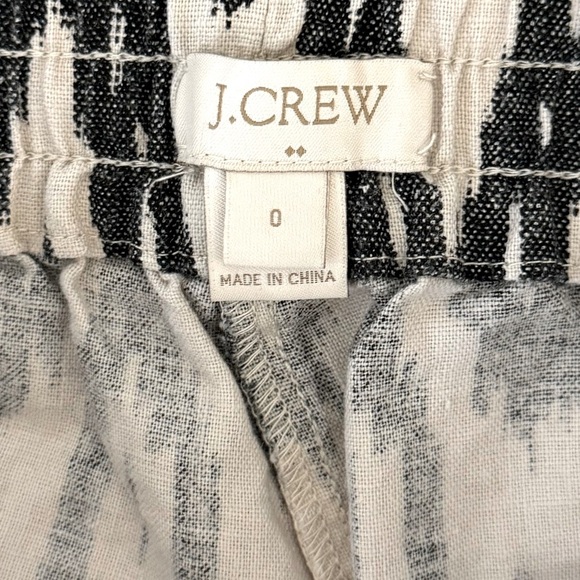 NWOT J.Crew Geometric Print Linen Blend Pull-on Casual Pants Size 0 - Picture 3 of 7